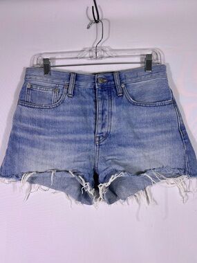 Madewell Light Wash High-Rise Cutoff Denim Shorts Raw Hem Summer Staple Size 26